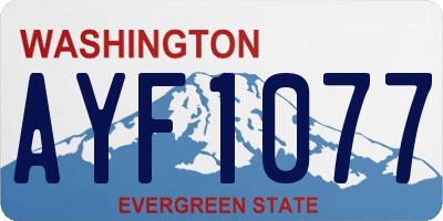 WA license plate AYF1077