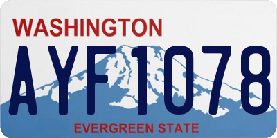 WA license plate AYF1078