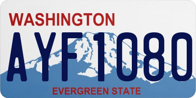 WA license plate AYF1080