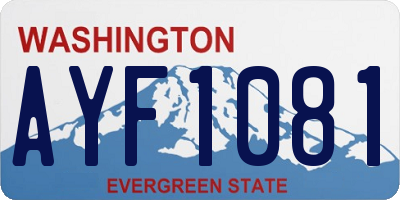 WA license plate AYF1081