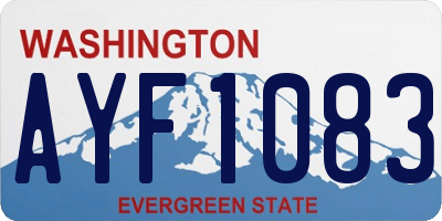 WA license plate AYF1083