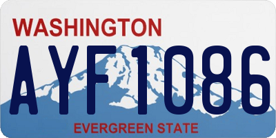 WA license plate AYF1086
