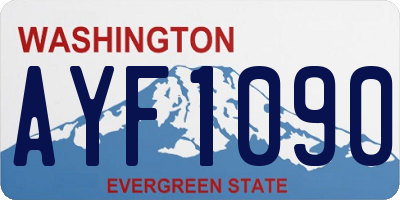 WA license plate AYF1090