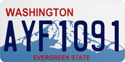 WA license plate AYF1091