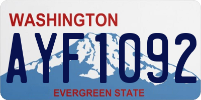 WA license plate AYF1092