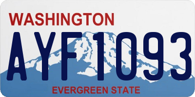 WA license plate AYF1093