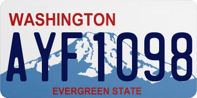 WA license plate AYF1098