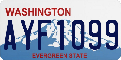 WA license plate AYF1099