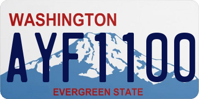 WA license plate AYF1100