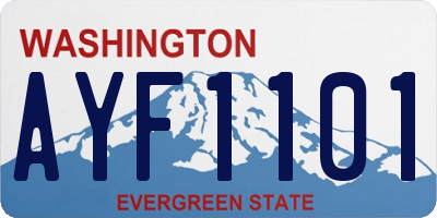 WA license plate AYF1101
