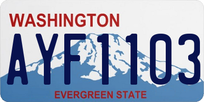 WA license plate AYF1103