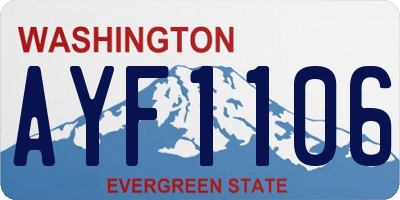 WA license plate AYF1106