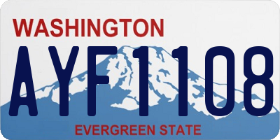WA license plate AYF1108