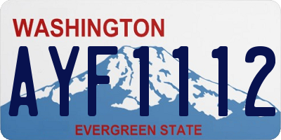 WA license plate AYF1112