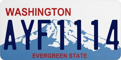 WA license plate AYF1114