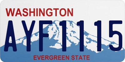 WA license plate AYF1115