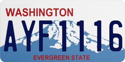 WA license plate AYF1116