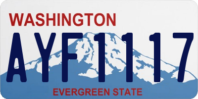 WA license plate AYF1117