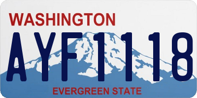 WA license plate AYF1118