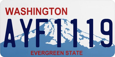 WA license plate AYF1119