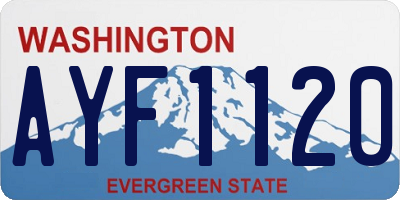 WA license plate AYF1120