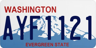 WA license plate AYF1121