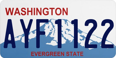 WA license plate AYF1122