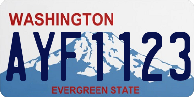 WA license plate AYF1123
