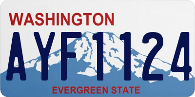 WA license plate AYF1124