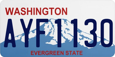 WA license plate AYF1130