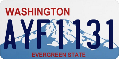 WA license plate AYF1131