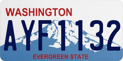 WA license plate AYF1132
