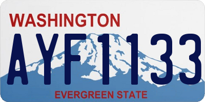 WA license plate AYF1133