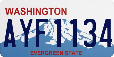 WA license plate AYF1134