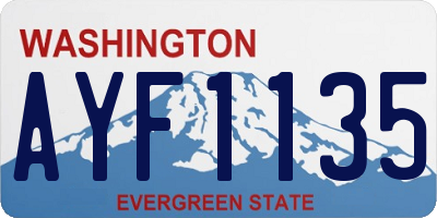 WA license plate AYF1135