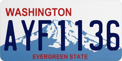 WA license plate AYF1136