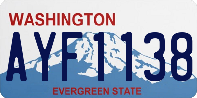 WA license plate AYF1138