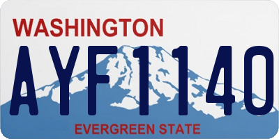 WA license plate AYF1140