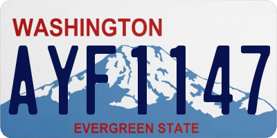WA license plate AYF1147
