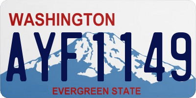 WA license plate AYF1149