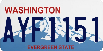 WA license plate AYF1151