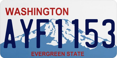 WA license plate AYF1153