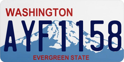 WA license plate AYF1158