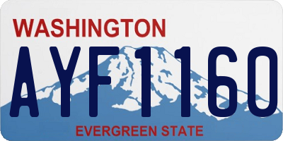 WA license plate AYF1160