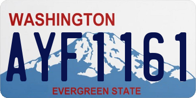 WA license plate AYF1161