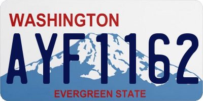 WA license plate AYF1162