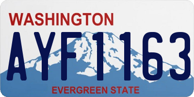 WA license plate AYF1163