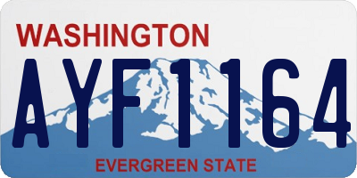 WA license plate AYF1164