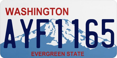 WA license plate AYF1165