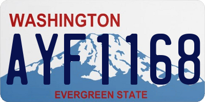 WA license plate AYF1168